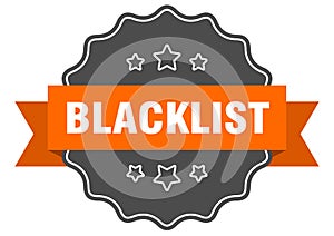 blacklist label. blacklist isolated seal. sticker. sign