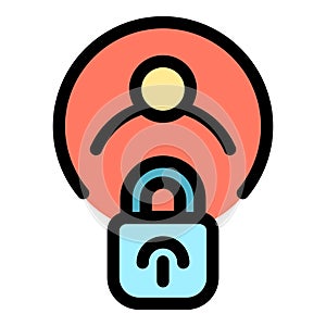 Blacklist locked avatar icon vector flat