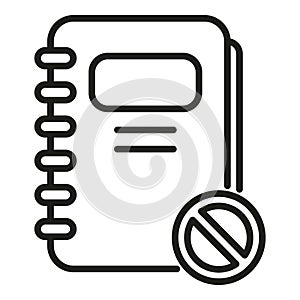 Blacklist notebook icon outline vector. Mail user