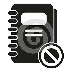 Blacklist notebook icon simple vector. Mail user