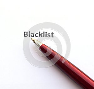 Blacklist with pen