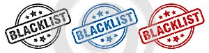 blacklist stamp. blacklist round isolated sign.