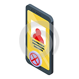 Blacklist user icon isometric vector. Banned device