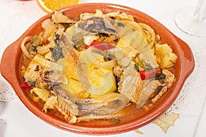 Blackmouth catshark meal with potatos