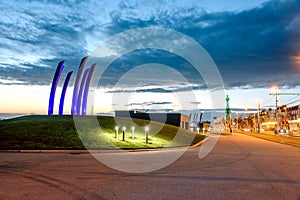 Blackpool promenade at Night