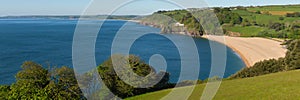 Blackpool Sands beach near Dartmouth Devon England UK panoramic view