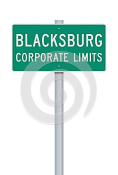 Blacksburg Corporate Limits road sign