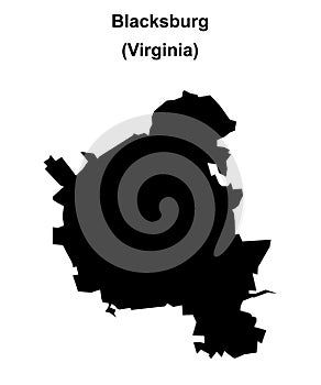 Blacksburg outline map