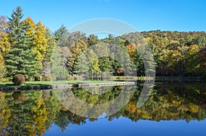blue sky at Glen Alton Recreation Area in autumn photo