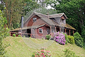 Blackshit house at the German Museum at Frutillar, Chile