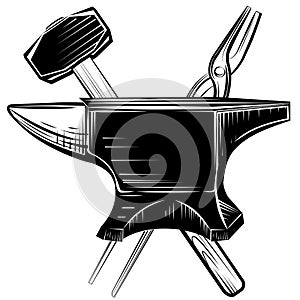 Blacksmith anvil on white background