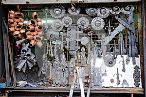 Blacksmith shop window in Safranbolu