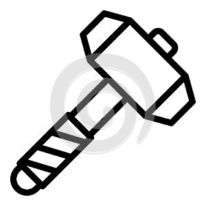 Blacksmith big hammer icon, outline style