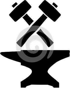 Blacksmith equipment. Hammer and Anvil.