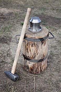 Blacksmith hammer and coinage tool photo