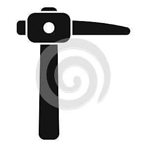 Blacksmith hammer striking anvil icon, simple style