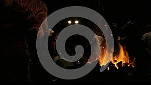 Burning fire in the blacksmith