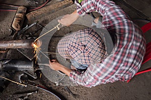 blacksmith in his workshop