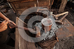 Blacksmith holding a hammer