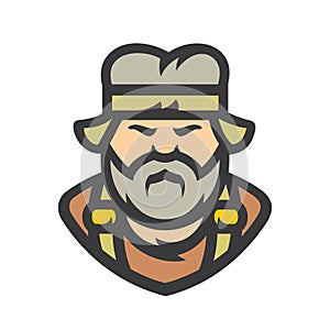 Blacksmith, old craftsman Vector Cartoon illustration