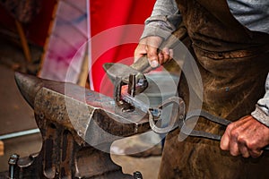 Blacksmith, smithy and blacksmith tools