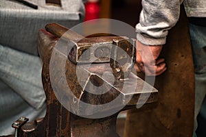 Blacksmith, smithy and blacksmith tools