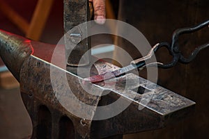 Blacksmith, smithy and blacksmith tools