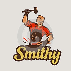 Blacksmith, smithy. vector illustration