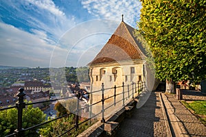 Blacksmith Tower in Sighisoara, Transylvania, Romania. UNESCO World Heritage Site