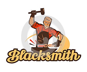 Blacksmith vector logo. anvil, smithy icon