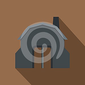 Blacksmith workshop building icon, flat style