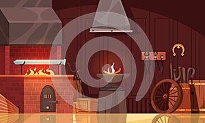 Blacksmith Workshop Interior View