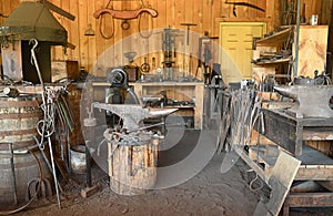 Blacksmiths Shop at Deanna Rose Farmstead, Kansas City ironworking process