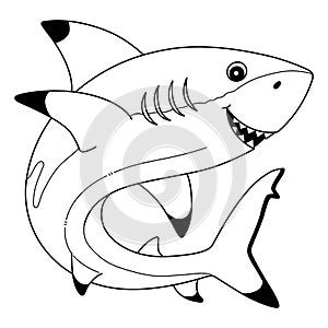 Blacktip Shark Isolated Coloring Page for Kids
