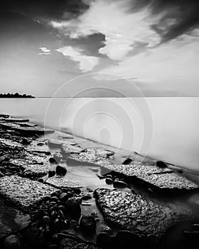 Blackwhite photos panorama of Padang wonderful indonesia