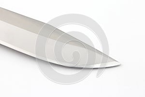 Blade of a knife on a white background