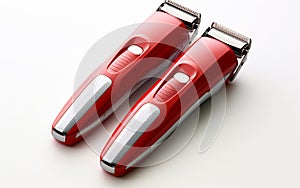 Blade Protectors: Red for Clippers and Trimmers on White -Generative Ai photo