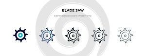 Blade saw icon in different style vector illustration. two colored and black blade saw vector icons designed in filled, outline,