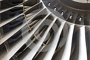 Blades in an airplane engine