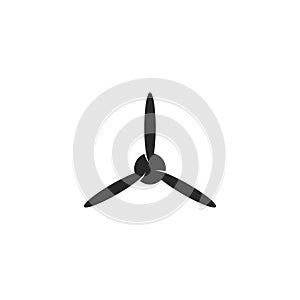 Blades propeller logo of airplane on white background. Wind energy icon photo