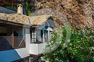 Blagaj Tekke - Historic Sufi monastery built on the cliffs by th photo