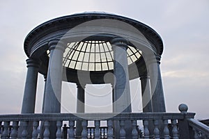 Blagoveshchensk, Russia, the gazebo on the bank of the Amur River