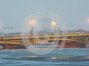 Blagoveshchensky Bridge and St.-Isaacs Cathedral