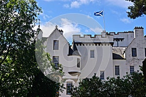 Blair Athol, Scotland: The flag of Scotland flies over Blair Castle