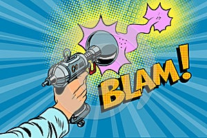 Blam Science fiction shot of a Blaster comic cloud