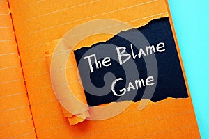 The Blame Game phrase on the page