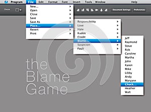 A blame game is played in this computer interface