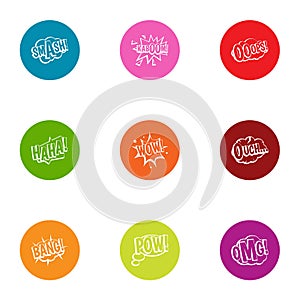 Blame icons set, flat style