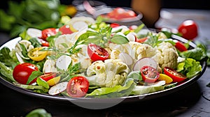 blanched salad cauliflower white photo