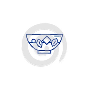 Blanching vegetables line icon concept. Blanching vegetables flat  vector symbol, sign, outline illustration.